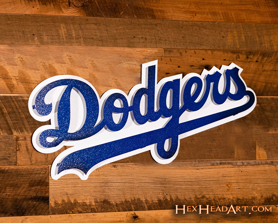 Los Angeles Dodgers Script 3D Metal Wall Art