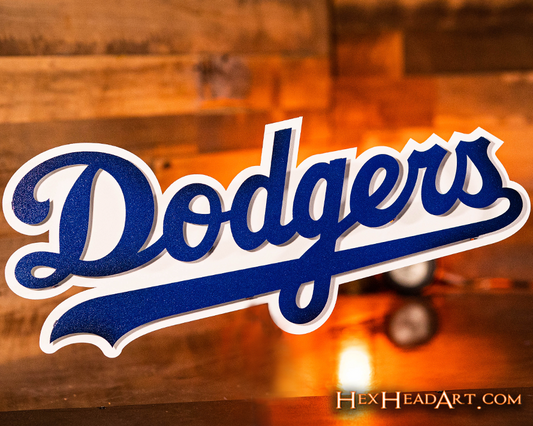 Los Angeles Dodgers Script 3D Metal Wall Art