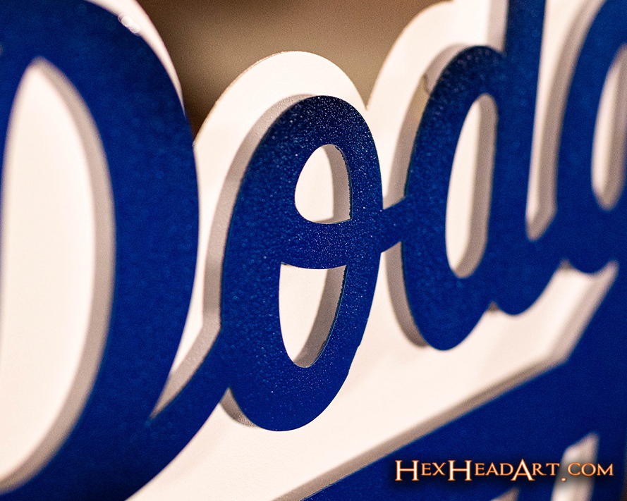 Los Angeles Dodgers Script 3D Metal Wall Art