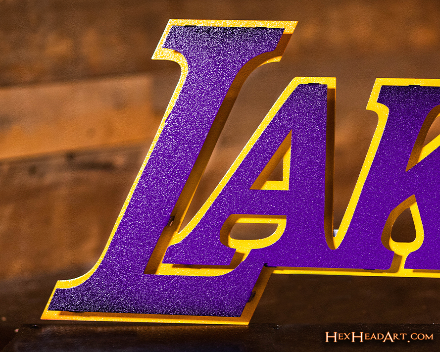 Los Angeles Lakers Jersey "LAKERS" Vintage 3D Vintage Metal Wall Art