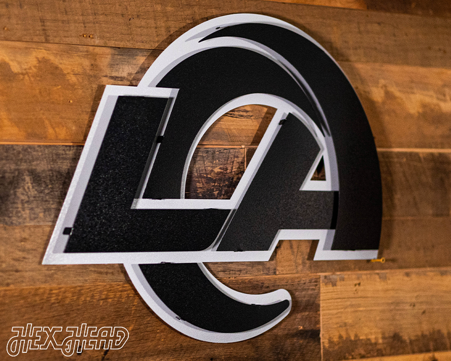 MONOCHROME - Los Angeles Rams "LA" Logo 3D Vintage Metal Wall Art