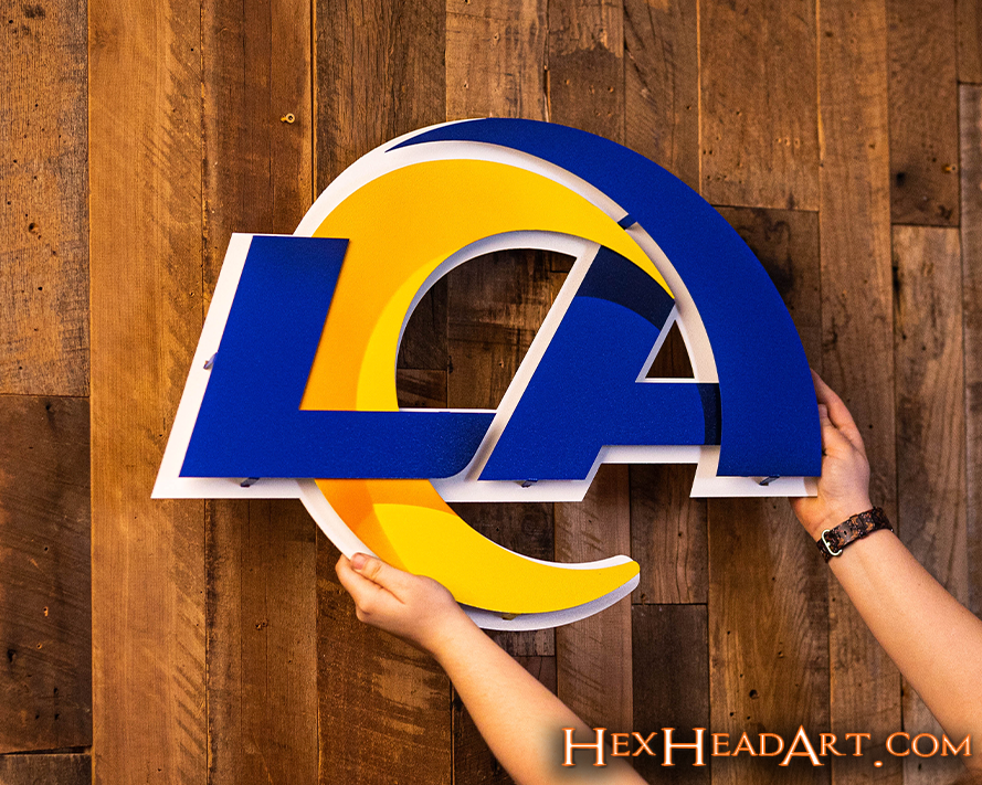 Los Angeles Rams "LA" Logo 3D Vintage Metal Wall Art