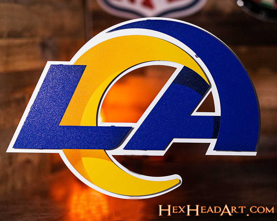 Los Angeles Rams "LA" Logo 3D Vintage Metal Wall Art