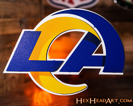 Los Angeles Rams "LA" Logo 3D Vintage Metal Wall Art