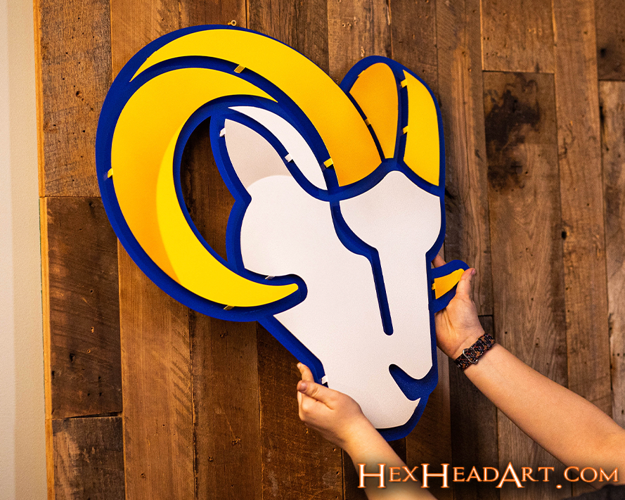 Los Angeles Rams "RAM" Mascot 3D Vintage Metal Wall Art