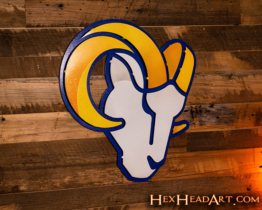 Los Angeles Rams "RAM" Mascot 3D Vintage Metal Wall Art