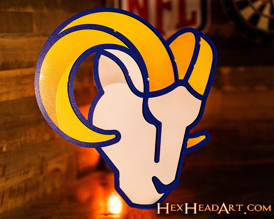 Los Angeles Rams "RAM" Mascot 3D Vintage Metal Wall Art