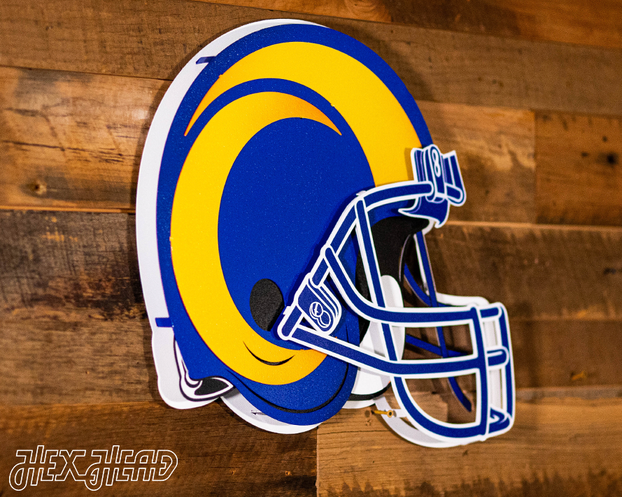 BLITZ Collection - 8 Layer Los Angeles Rams Helmet 3D Vintage Metal Wall Art