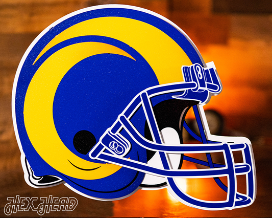 BLITZ Collection - 8 Layer Los Angeles Rams Helmet 3D Vintage Metal Wall Art