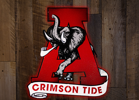 Alabama Crimson Tide VAULT "Elephant thru A" 3D Metal Wall Art