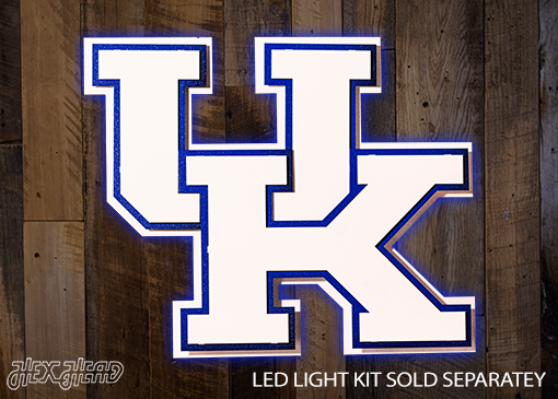 Kentucky Wildcats White "UK" 3D Metal Wall Art