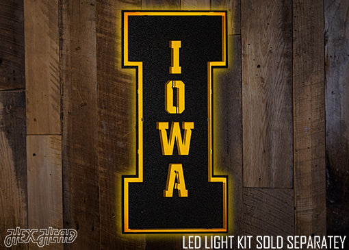 Iowa Hawkeyes Block "I" 3D Vintage Metal Art