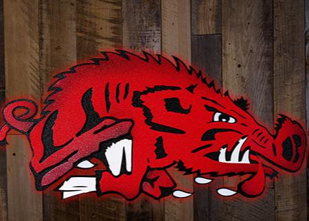 Arkansas Razorbacks VAULT "Slobbering Hog" 3D Vintage Metal Wall Art