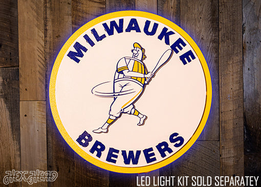 Milwaukee Brewers "1970 BARREL MAN" 3D Vintage Metal Wall Art