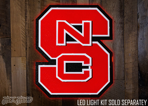 North Carolina State "Block NCS" 3D Vintage Metal Wall Art