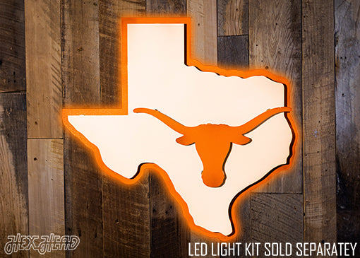 Texas Longhorns "Longhorn on State" 3D Vintage Metal Wall Art