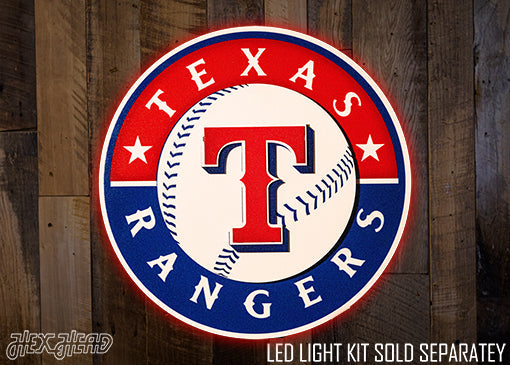 Texas Rangers Crest 3D Metal Wall Art