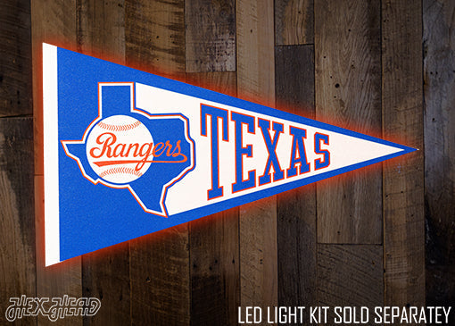 Texas Rangers "1993" 2 Layer Pennant 3D Vintage Metal Wall Art