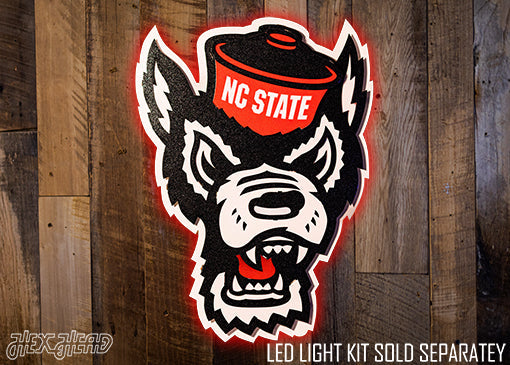 North Carolina State Wolfpack Mascot 3D Vintage Metal Wall Art