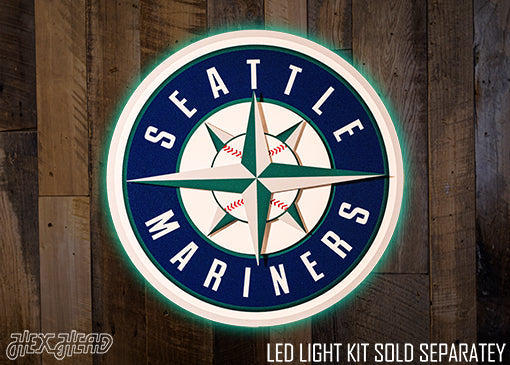 Seattle Mariners Crest 3D Metal Wall Art