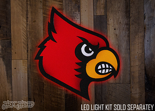 Louisville Cardinals "CARDINAL HEAD" 3D Vintage Metal Wall Art