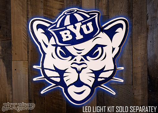 Brigham Young Cougars BYU Sailor Cougar 3D Vintage Metal Wall Art