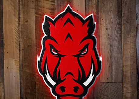 Arkansas Razorbacks Mascot 3D Vintage Metal Wall Art