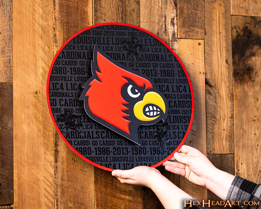 Louisville Cardinals CRAFT SERIES 3D Embossed Metal Wall Art