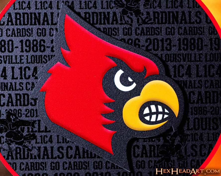 Louisville Cardinals CRAFT SERIES 3D Embossed Metal Wall Art