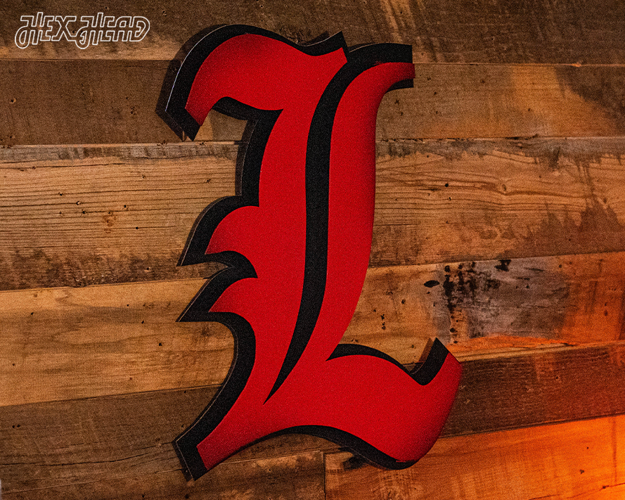 Louisville Cardinals "L" 3D Vintage Metal Wall Art