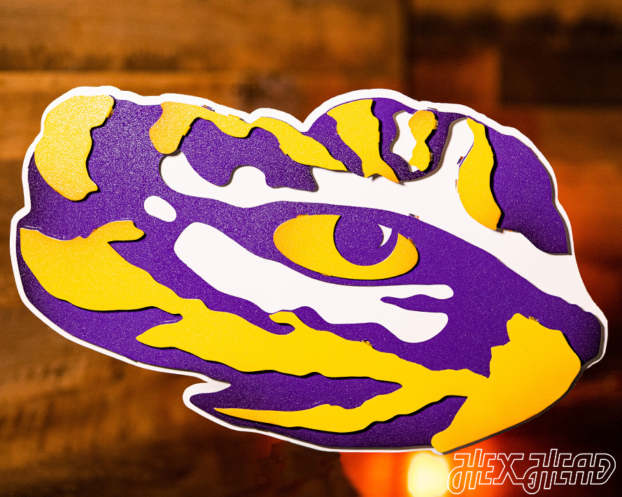 LSU "Tiger Eye" 3D Vintage Metal Wall Art