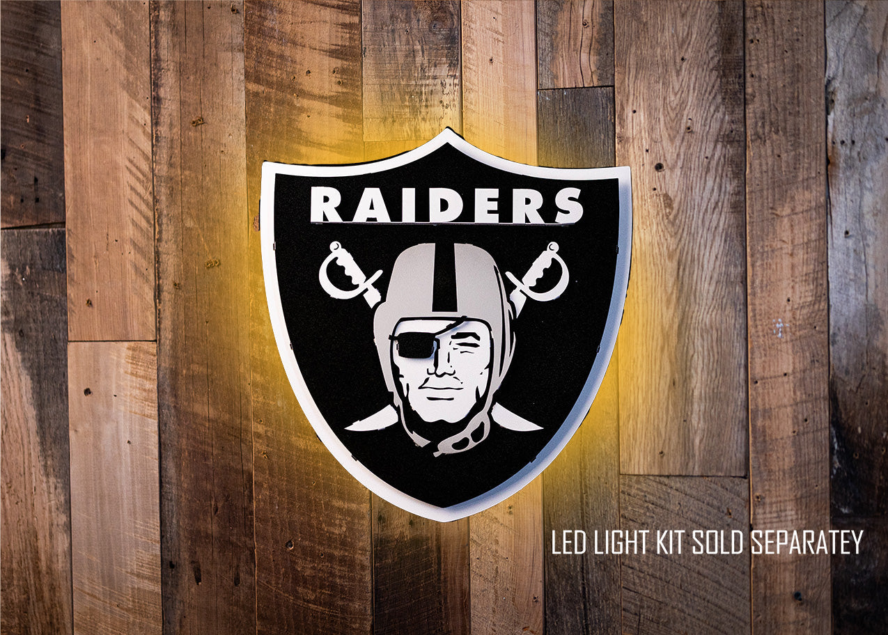 Las Vegas Raiders Shield 3D Vintage Metal Wall Art