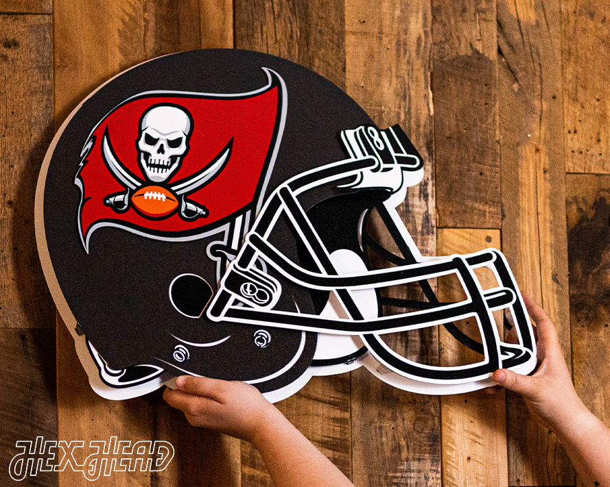 BLITZ Collection - 8 Layer Tampa Bay Buccaneers Helmet 3D Vintage Metal Wall Art