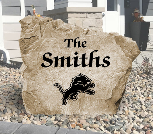 Detroit Lions Design-A-Stone Landscape Art Family Name