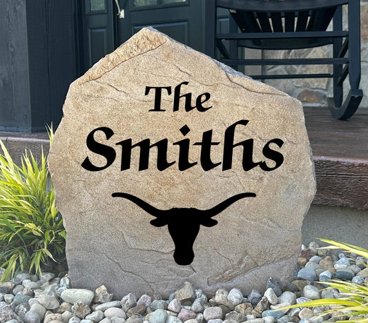 Texas Longhorns Design-A-Stone Landscape Art Family Name