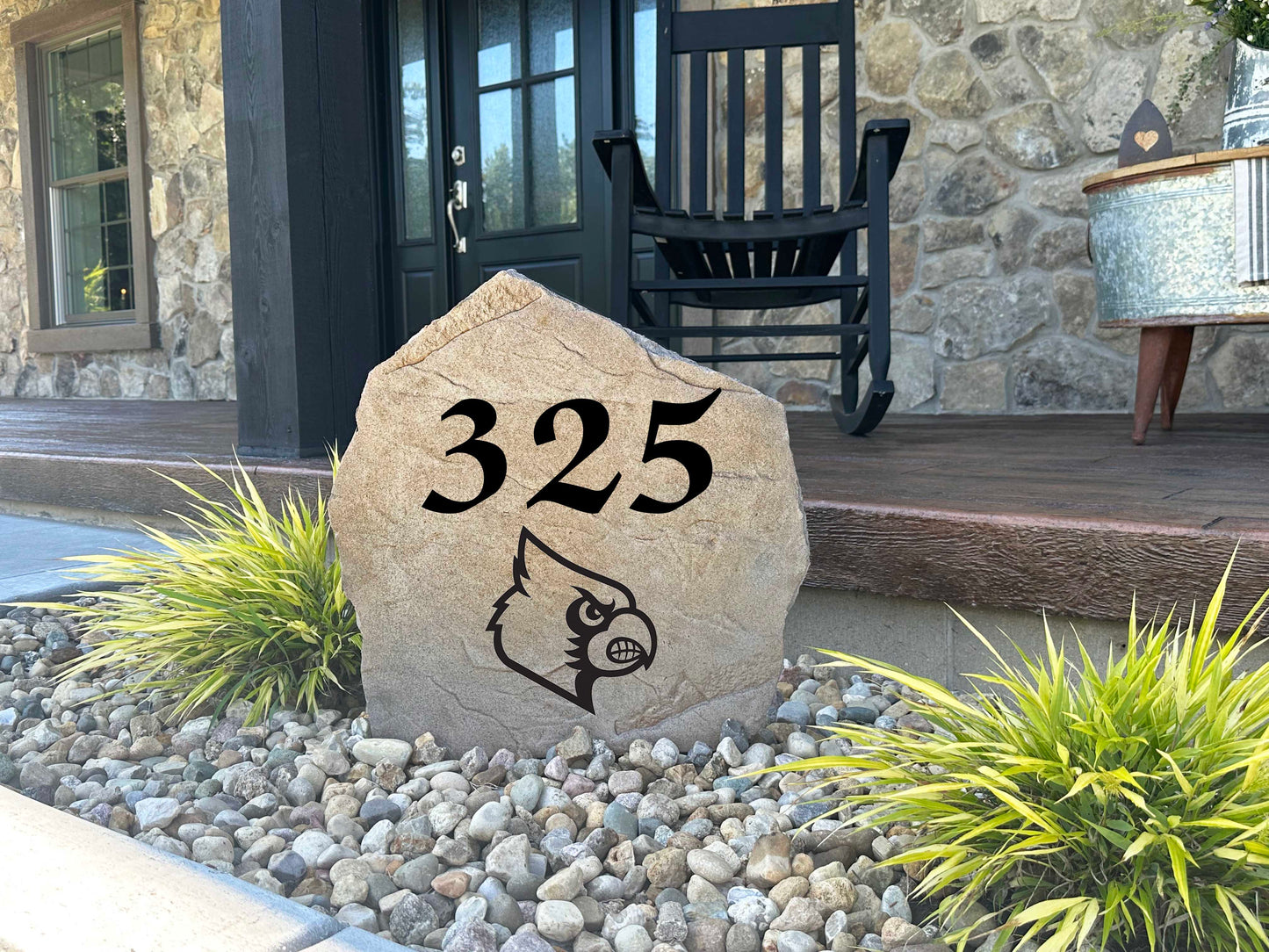 Louisville Cardinals Design-A-Stone Landscape Art Address Stone