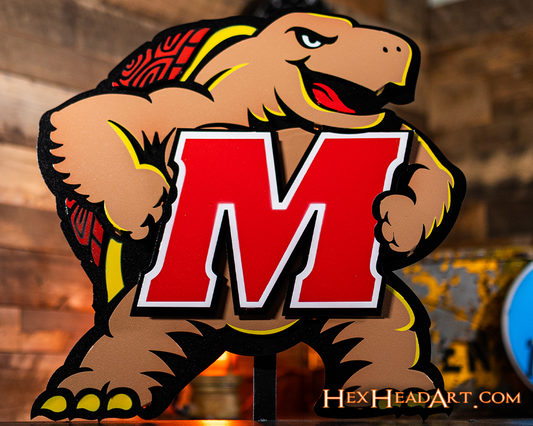 Maryland Terrapins "Testudo" 3D Vintage Metal Wall Art