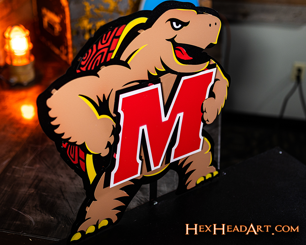 Maryland Terrapins "Testudo" 3D Vintage Metal Wall Art