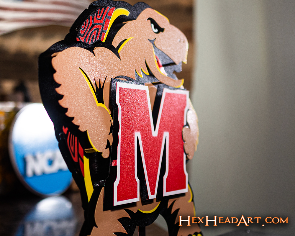 Maryland Terrapins "Testudo" 3D Vintage Metal Wall Art