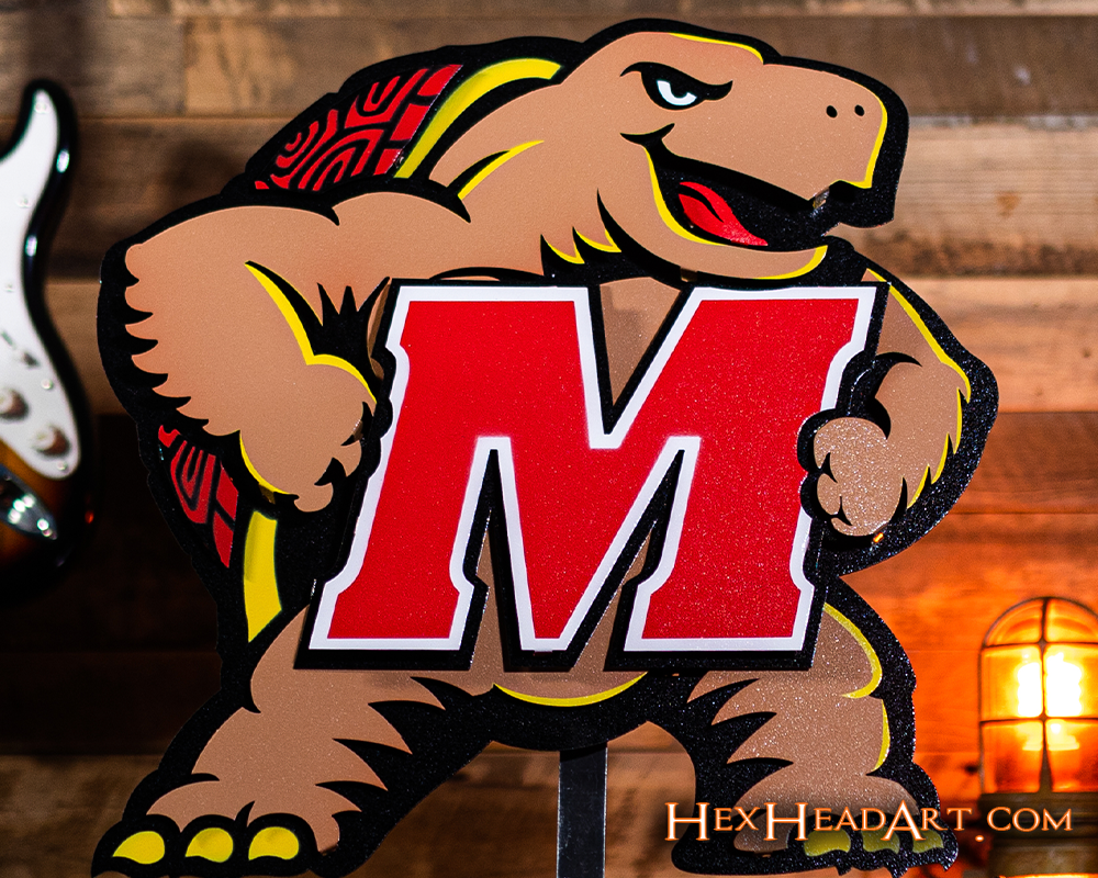 Maryland Terrapins "Testudo" 3D Vintage Metal Wall Art