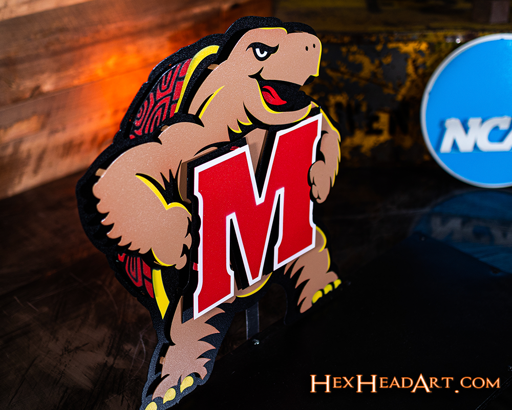 Maryland Terrapins "Testudo" 3D Vintage Metal Wall Art