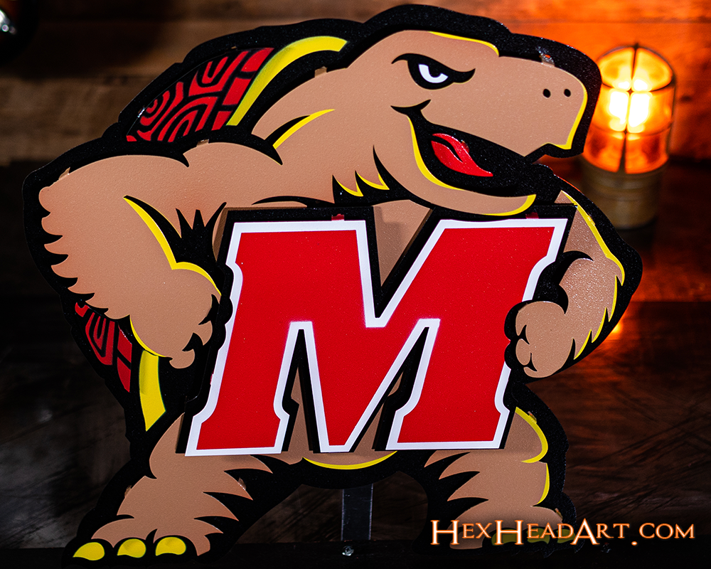 Maryland Terrapins "Testudo" 3D Vintage Metal Wall Art