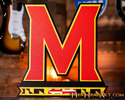 Maryland Terrapins "M Bar" 3D Vintage Metal Wall Art