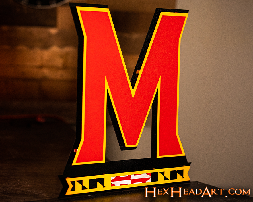 Maryland Terrapins "M Bar" 3D Vintage Metal Wall Art