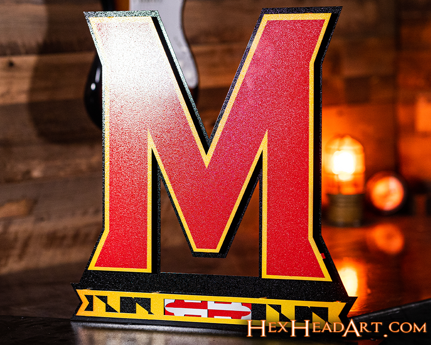 Maryland Terrapins "M Bar" 3D Vintage Metal Wall Art