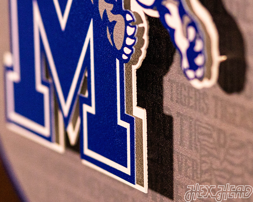 Memphis Tigers CRAFT SERIES 3D Embossed Metal Wall Art