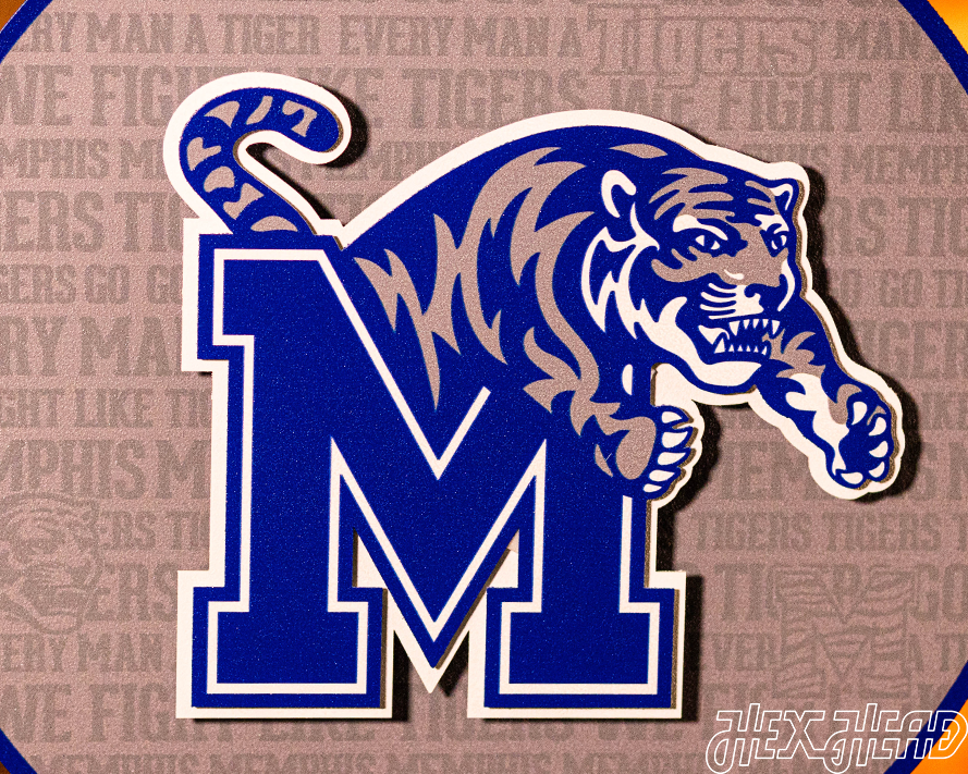 Memphis Tigers CRAFT SERIES 3D Embossed Metal Wall Art