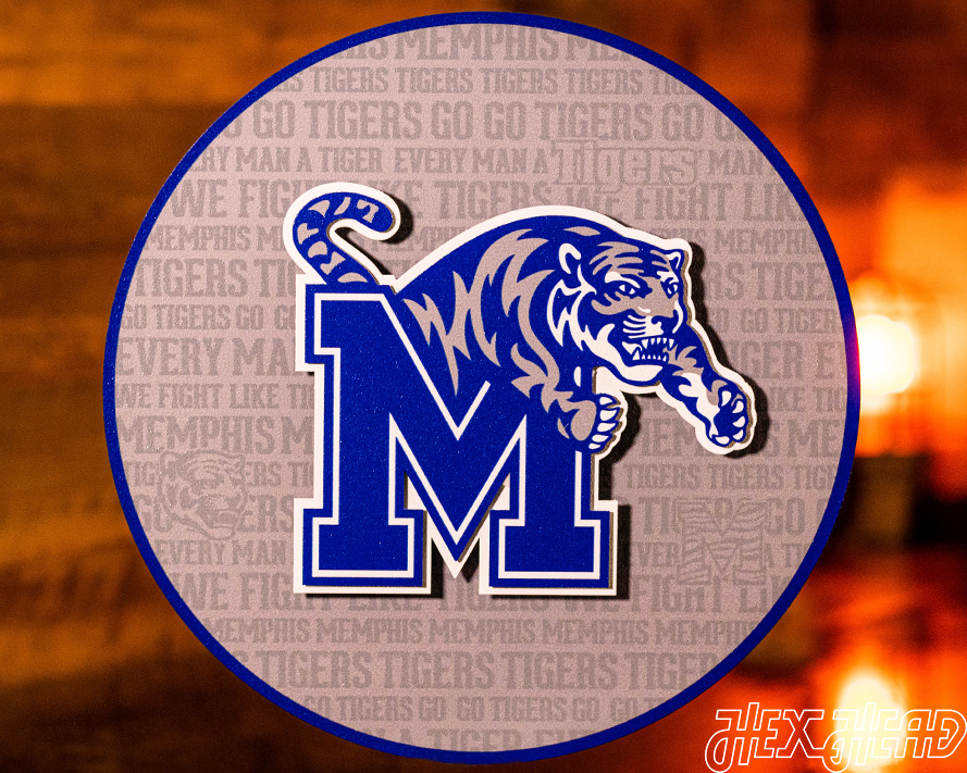 Memphis Tigers CRAFT SERIES 3D Embossed Metal Wall Art