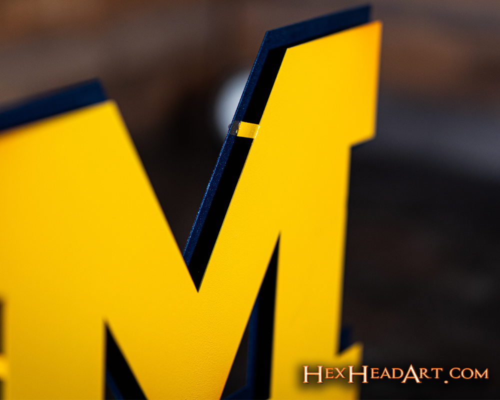 Michigan Wolverines "Block M" Maize Metal Wall Art