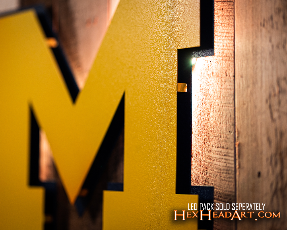 Michigan Wolverines "Block M" Maize Metal Wall Art